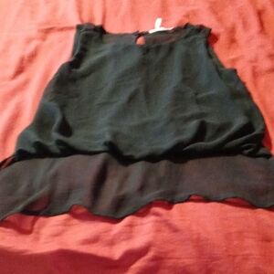 a'gaci Elegant Black Sleeveless Blouse